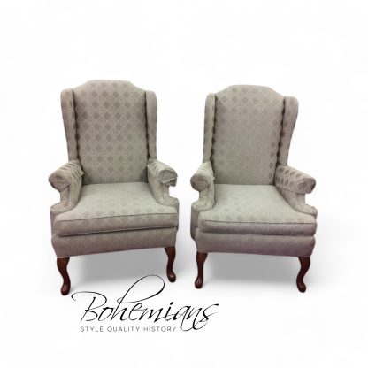 Vintage Wingback Chairs, Clayton Marcus Furniture, The Pair