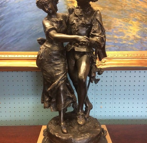 Vintage Cast Bronze Sculpture, Original Artist Adrie Etienne Gaudez