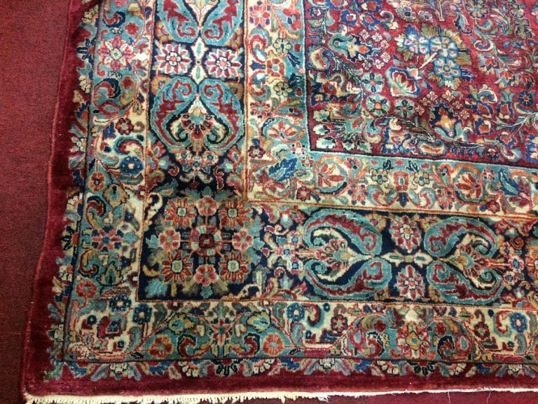 Vintage Persian Rug, Sarouk Style Rug, Room Size Rug