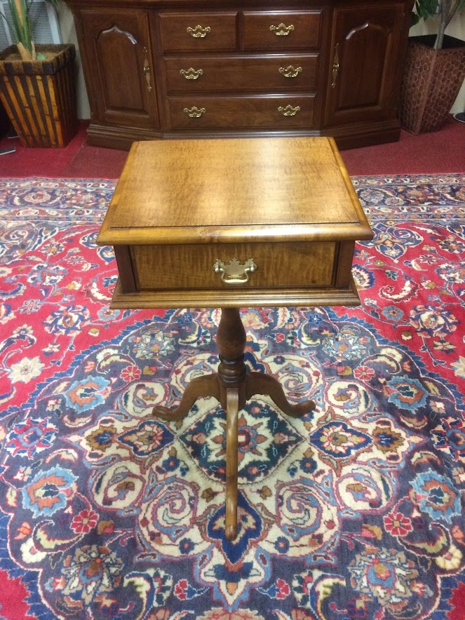 Vintage End Table, Tiger Maple End Stand