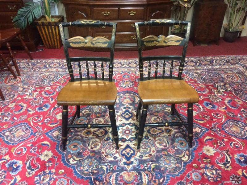 Vintage Hitchcock Chairs, Eagle Chairs, The Pair