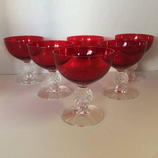 Vintage Morgantown "Golf Ball" Crystal Stemware, Set of Six