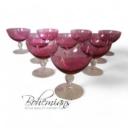 champagne glass, penk champagne glass,cranberry champagne glass