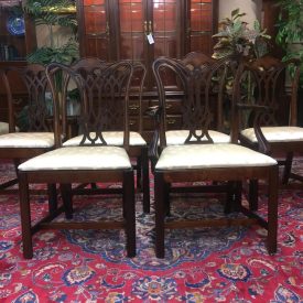 Vintage Dining Chairs, Chippendale Style Chairs, Set of Six