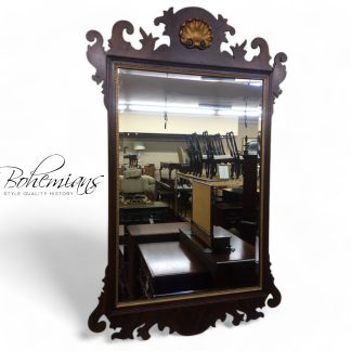 Vintage Chippendale Mirror, Scrollwork Mirror, Mahogany Mirror