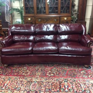 Vintage Leather Sofa, Distinction Furniture, Burgundy Sofa