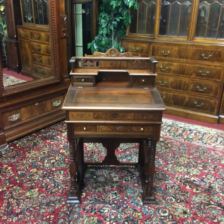 Antique Victorian Desk, Davenport Desk, Walnut Desk