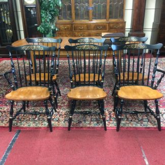 Vintage Dining Chairs, Hitchcock Chairs, Set of Six Windsor Chairs