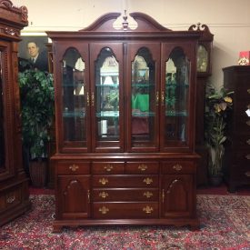 Vintage China Cabinet, Stanley Furniture, Cherry Display Cabinet