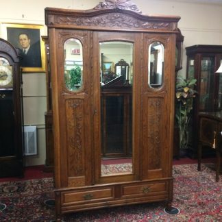 Antique Wardrobe, Victorian Armoire, Oak Armoire