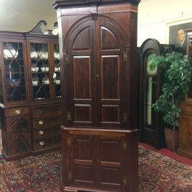 antique Blind Door English Mahogany Corner Cabinet