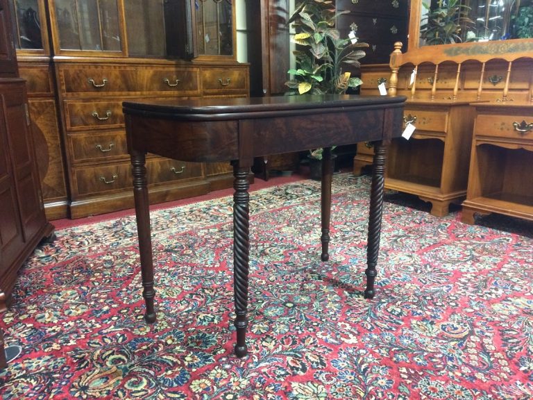 antique, antique furniture,Mahogany, Games Table, Two, Barley Twist legs