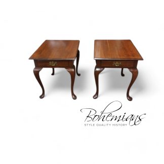 Vintage End Tables, Pair of Cherry End Tables, Colonial Furniture Company