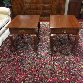 Vintage End Tables, Pair of Cherry End Tables, Colonial Furniture Company