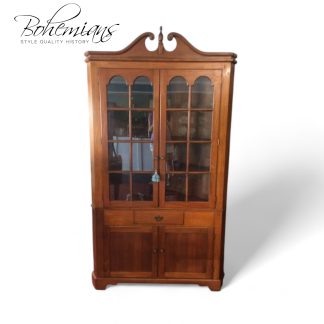 Custom Cherry Corner Cabinet, Two Piece Cabinet, Federal Corner Cabinet