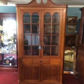 Custom Cherry Corner Cabinet, Two Piece Cabinet, Federal Corner Cabinet