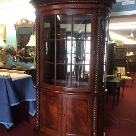 Vintage Crystal Cabinet, Bowed China Cabinet, Henredon Furniture