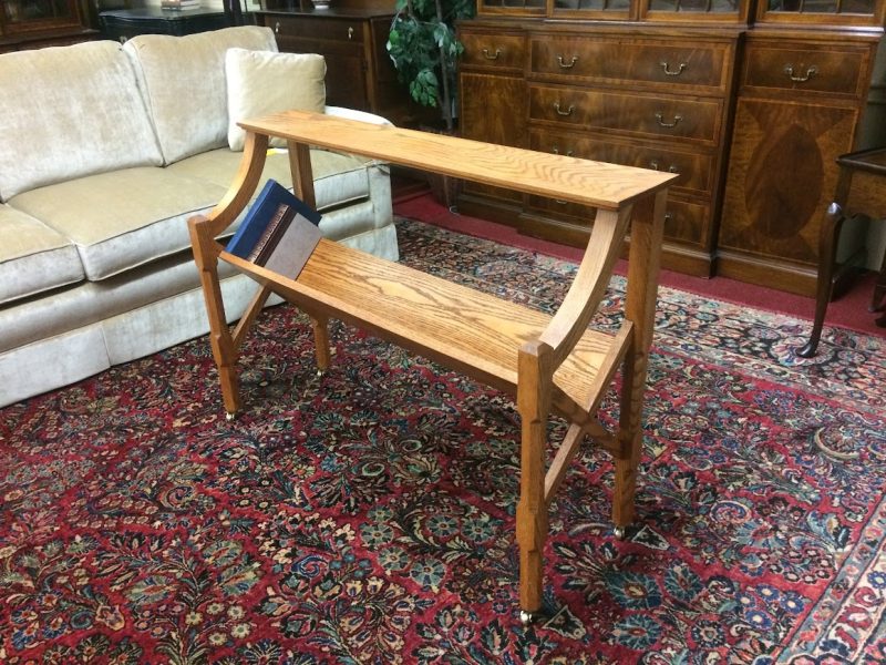 Vintage Oak Bookstand, Custom Made Oak Bookshelf