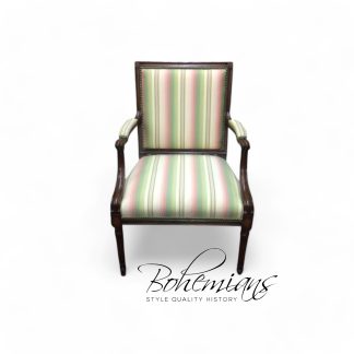 Vintage Arm Chair, Striped Arm Chair, Accent Chair