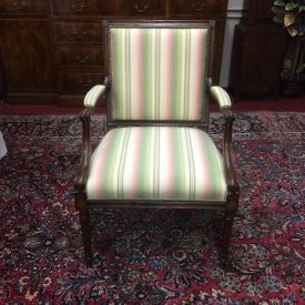 Vintage Arm Chair, Striped Arm Chair, Accent Chair