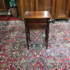 Vintage End Table, Two Drawer Table, Mahogany End Table