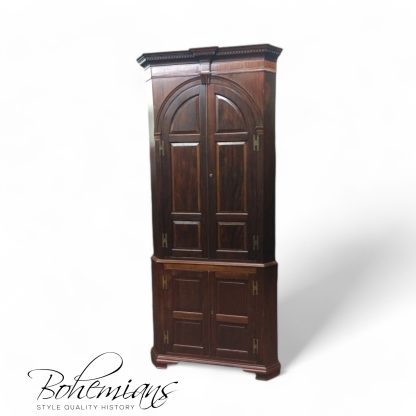 Beautiful Antique Blind Door English Mahogany Corner Cabinet