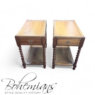 Vintage End Tables, Henredon Furniture, Barley Twist End Tables