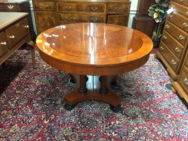Vintage Dining Table, Baker Furniture, Baker Palladian Table, Round Table with Two Leaves