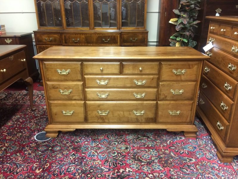 Vintage Maple Dresser, Conant Ball Dresser, Long Dresser Solid Maple Wood