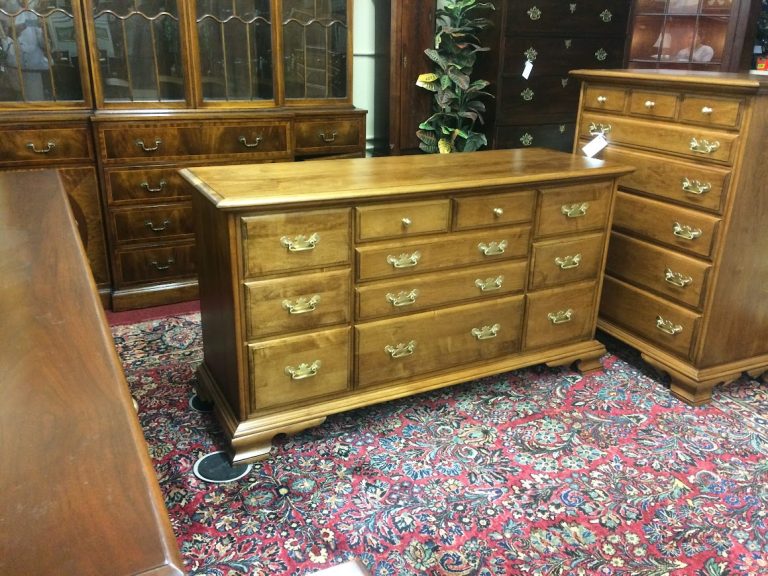 Vintage Maple Dresser, Conant Ball Dresser, Long Dresser Solid Maple Wood