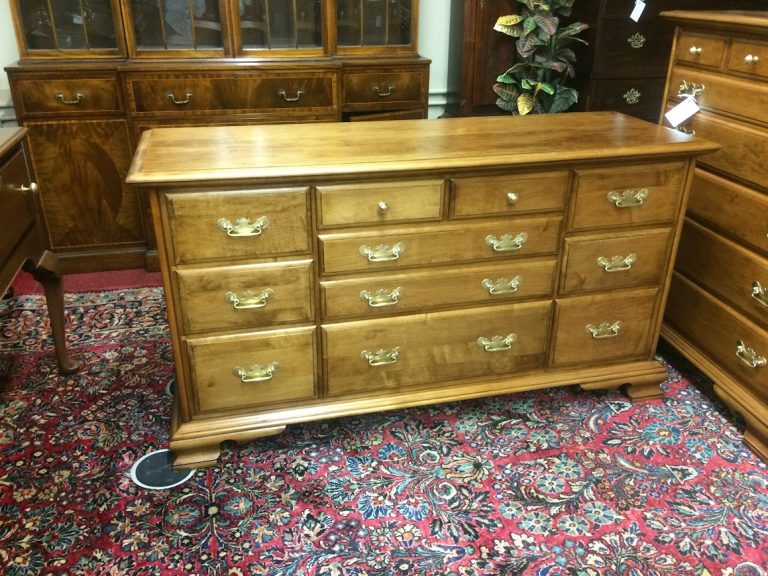 Vintage Maple Dresser, Conant Ball Dresser, Long Dresser Solid Maple Wood