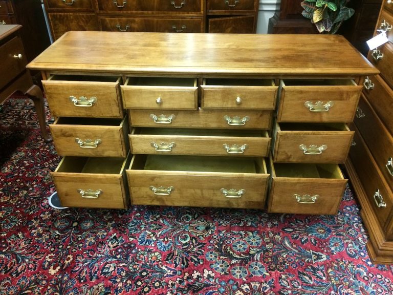 Vintage Maple Dresser, Conant Ball Dresser, Long Dresser Solid Maple Wood