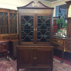 Antique Corner Cabinet, Inlaid Corner Cabinet, Federal Style