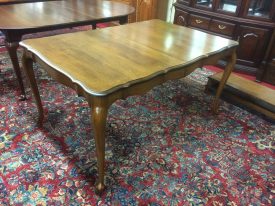 Vintage French Provincial Dining Table, Dining Table with Two Leaves, Cherry Table