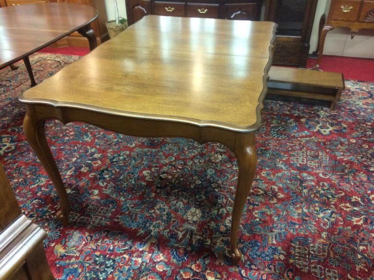 Vintage French Provincial Dining Table, Dining Table with Two Leaves, Cherry Table