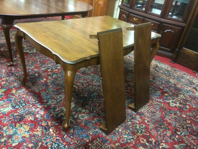 Vintage French Provincial Dining Table, Dining Table with Two Leaves, Cherry Table