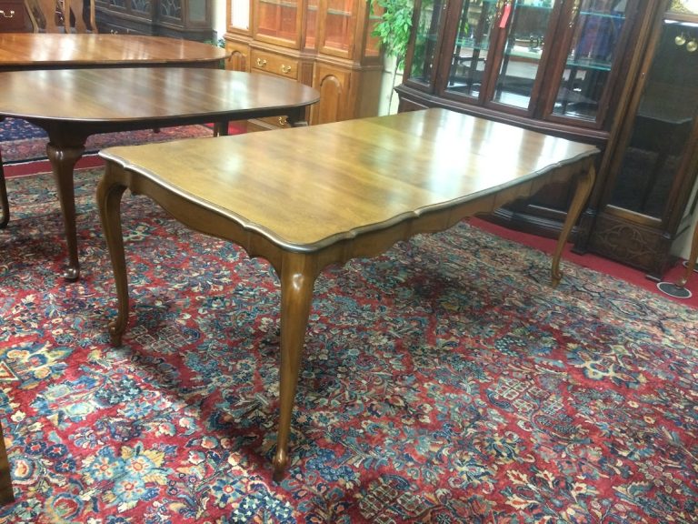 Vintage French Provincial Dining Table, Dining Table with Two Leaves, Cherry Table