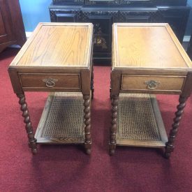 Vintage End Tables, Henredon Furniture, Barley Twist End Tables