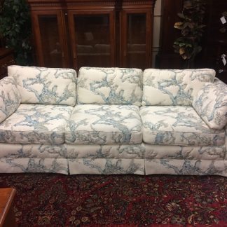 Vintage Sofa, Henredon Sofa, Blue and White Sofa, English Style Sofa