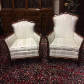 Vintage Accent Chairs, Victorian Style Chairs, His and Hers Chair Set, Pair of Chairs