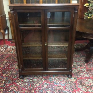 Vintage Bookcase with Glass Doors, Small Bookcase