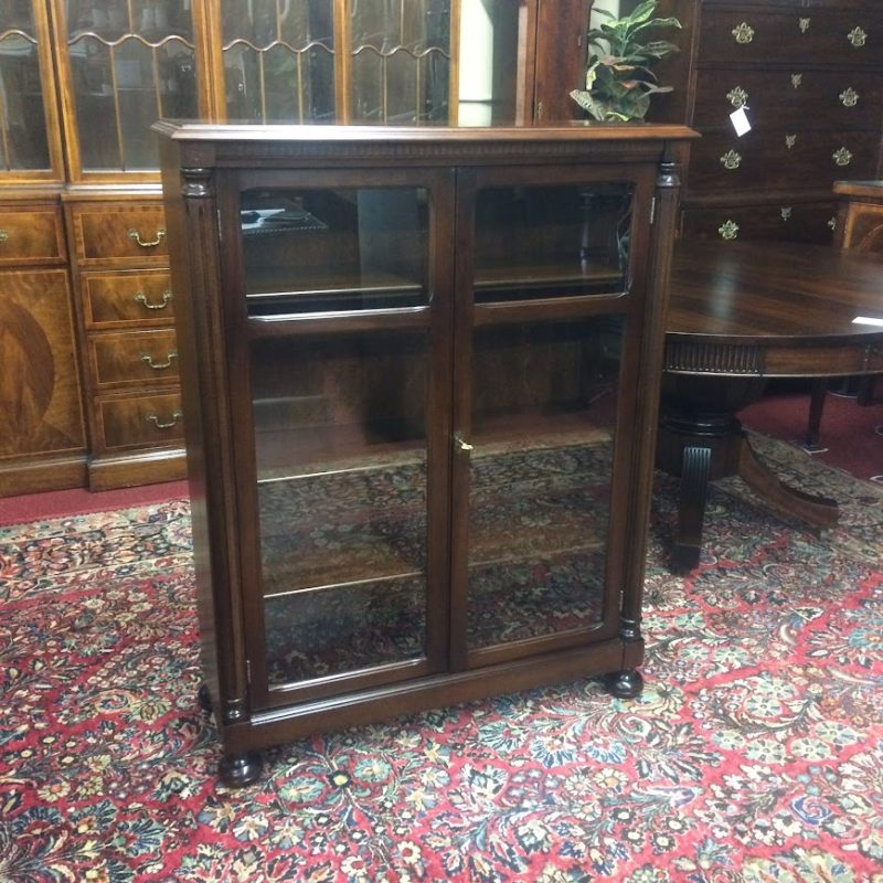 Vintage Bookcase with Glass Doors, Small Bookcase