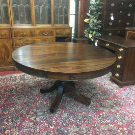 Antique Mahogany Dining Table, Pedestal Table, Round Table with Leaves