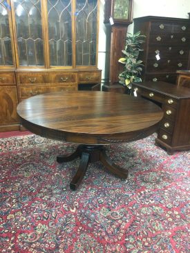 Antique Mahogany Dining Table, Pedestal Table, Round Table with Leaves