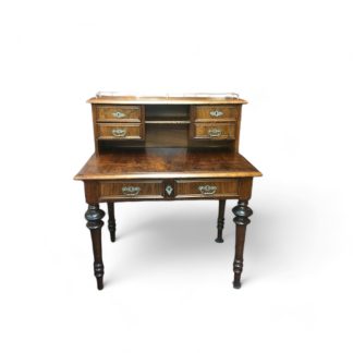 Antique English Desk, Burl Walnut Desk, 19th Century Desk