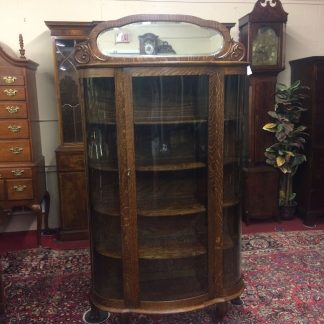 Antique China Cabinet, Oak Cabinet, Bowfront China Cabinet