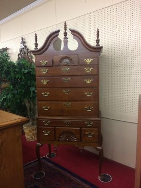 Vintage Highboy Chest of Drawers, Attributed to Councill Craftsmen