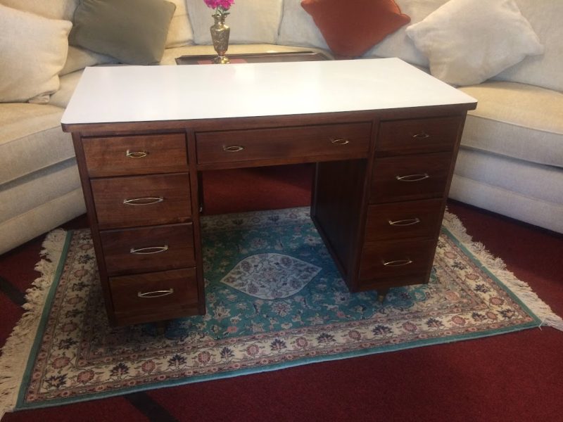 Vintage Mid Century Desk with Formica Top, Vintage Desk, School Desk