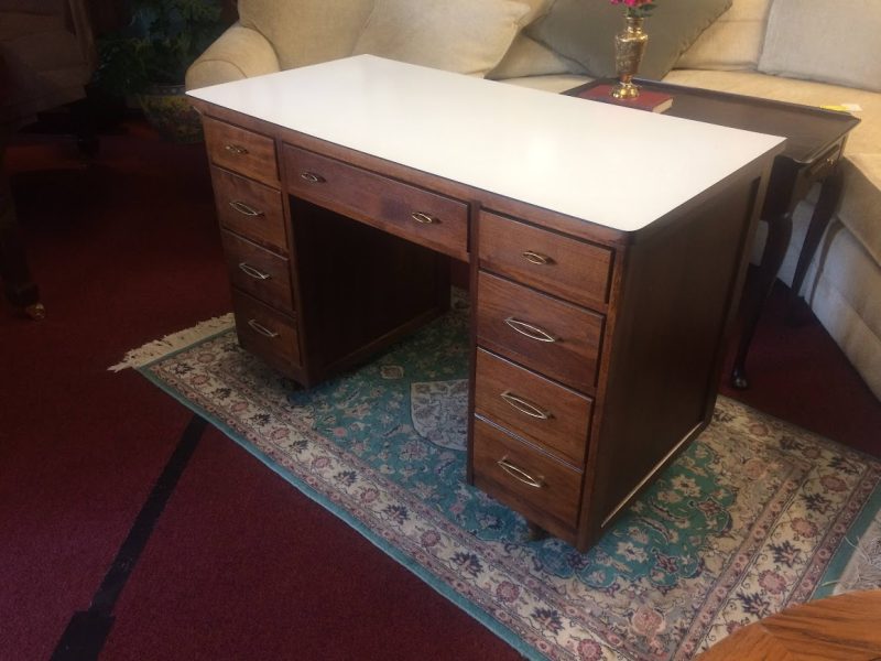 Vintage Mid Century Desk with Formica Top, Vintage Desk, School Desk