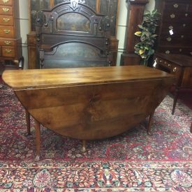 Vintage Cherry Drop Leaf Table, Round Drop Leaf Table, Large Gateleg Table